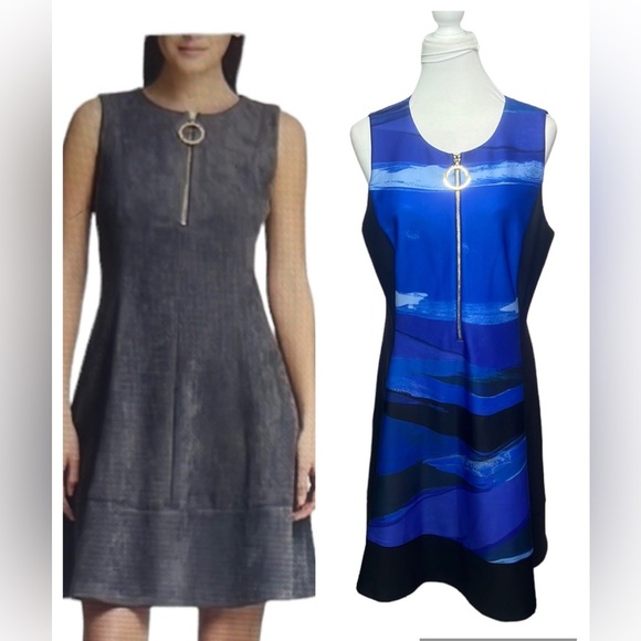 DKNY Scuba Fit And Flare Dress - Picture 1 of 9